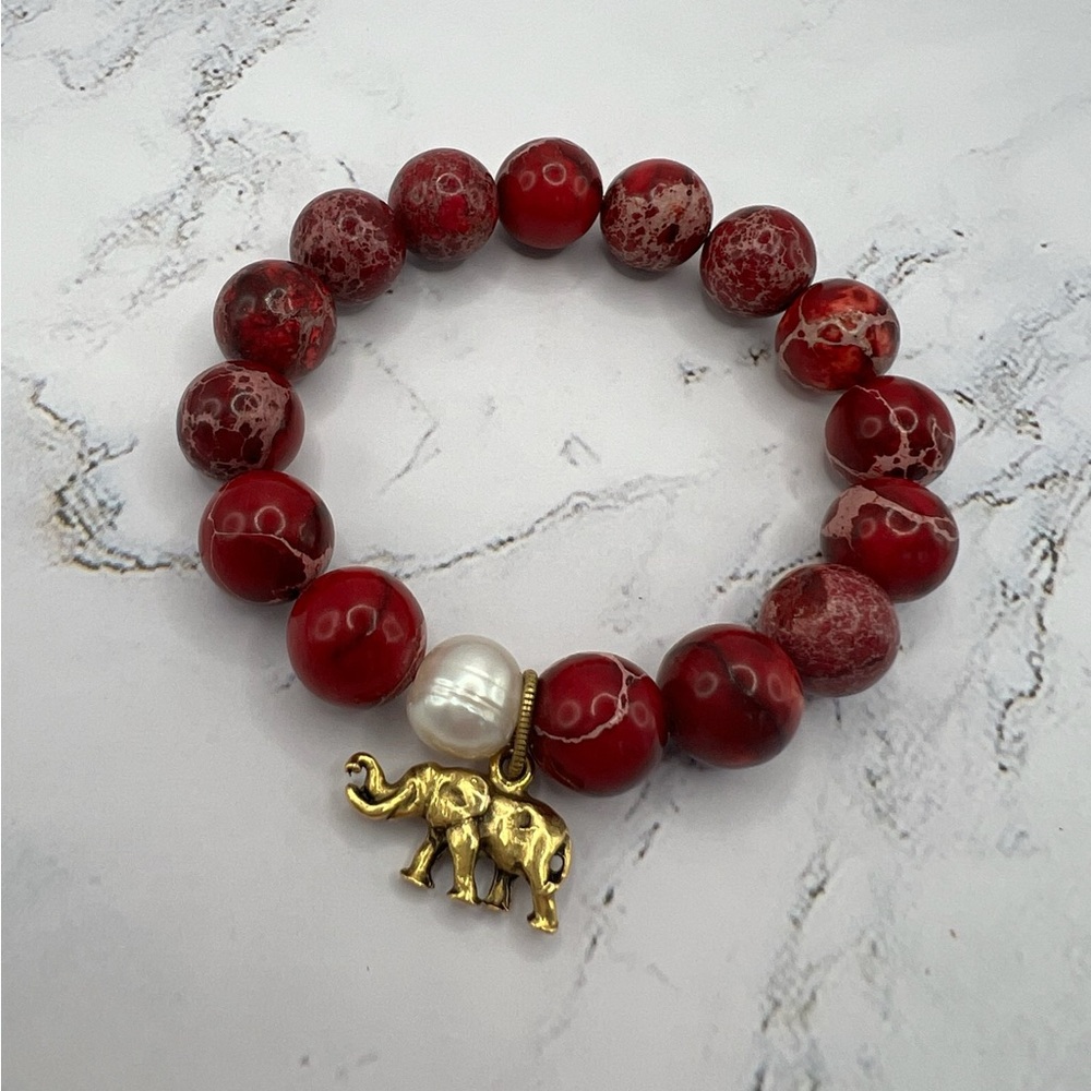 Red Jasper beaded bracelet
